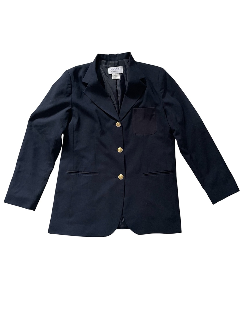 Avon Women's Single Breasted Oversized Navy Blazer with Gold Buttons, Size 16